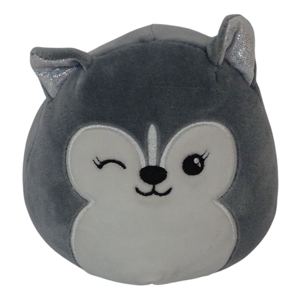 Squishmallows Heidi Husky Dog Plush Toy Kellytoy Gray White Soft Collectible 5"
